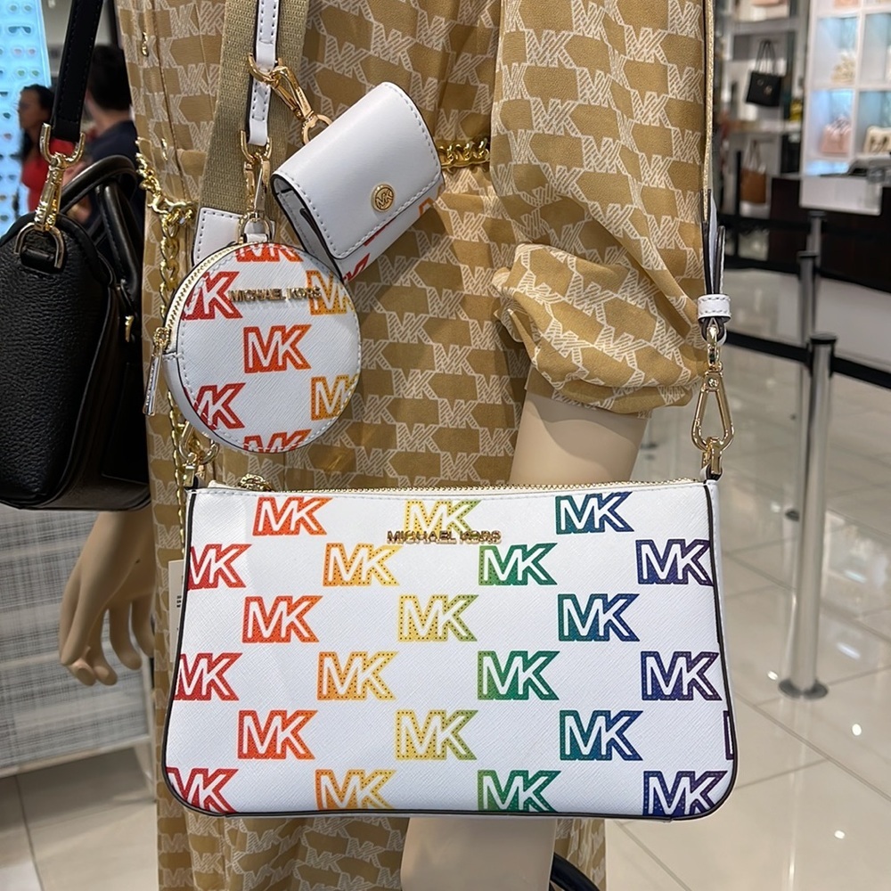 MICHAEL KORS JET SET TRAVEL SMALL SHOULDER CROSSBODY BAG WITH TECH ATTCH AIRPOD - Picture 6 of 16